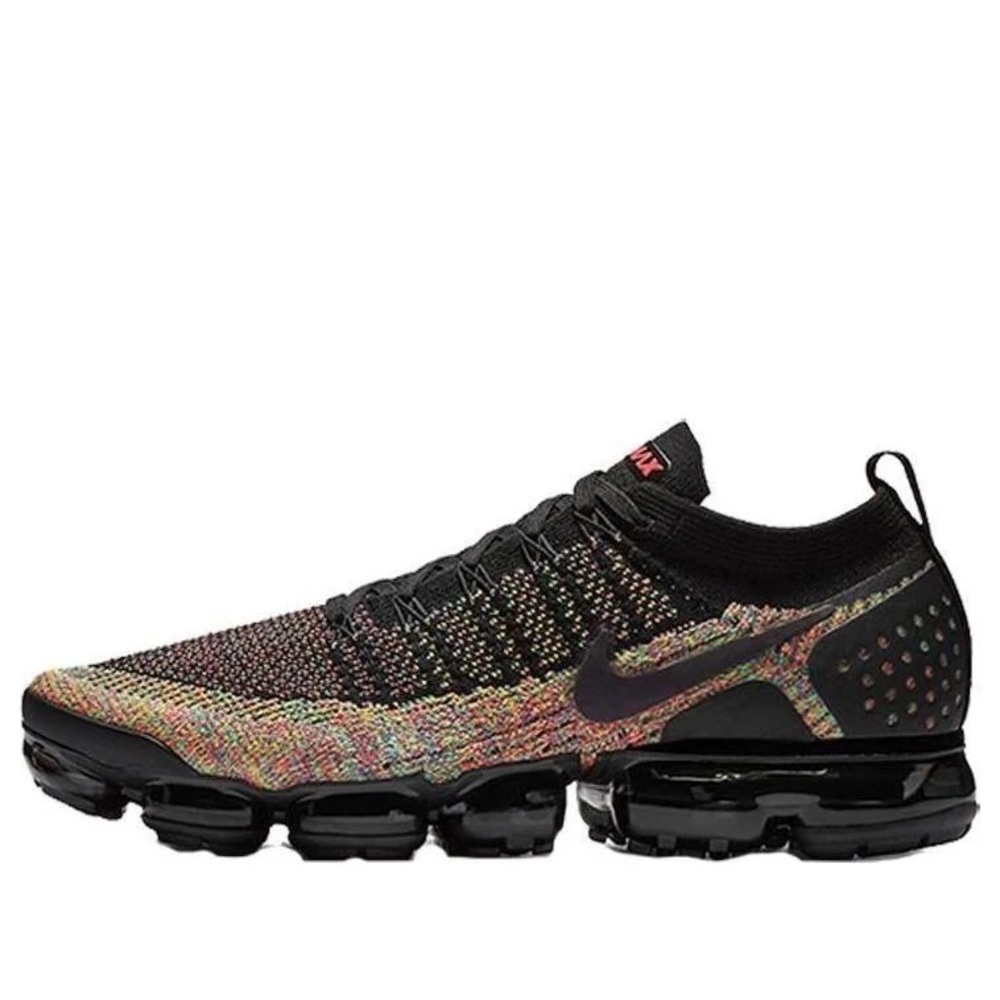 Nike Black and Multicolor Air VaporMax Flyknit Shoes